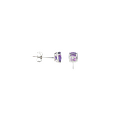 14k White Gold 0.91ctw Stud Amethyst Earrings
