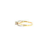 14k Two-tone 0.33 ctw Curved Diamond Engagement Ring
