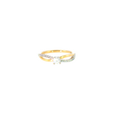 14k Two-tone 0.33 ctw Curved Diamond Engagement Ring