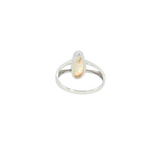 14k White Gold 0.90 ctw Opal Bezel Women's Ring