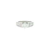 14k White Gold 2.42 ctw Cathedral Diamond Engagement Ring