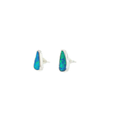 14k White Gold Opal Earrings
