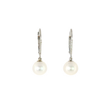 14k White Gold 7mm Dangle Pearls Earrings