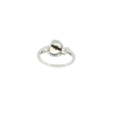 14k White Gold Vintage Inspired Montana Agate Women's Ring