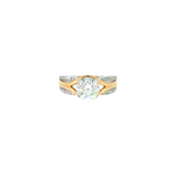 14k Two-tone 1.95 ctw Free Form Diamond Engagement Ring