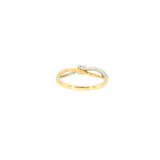 14k Two-tone 0.33 ctw Curved Diamond Engagement Ring
